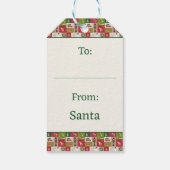 Custom Photo Patchwork Traditionele Kerst Cadeaulabel (Achterkant)