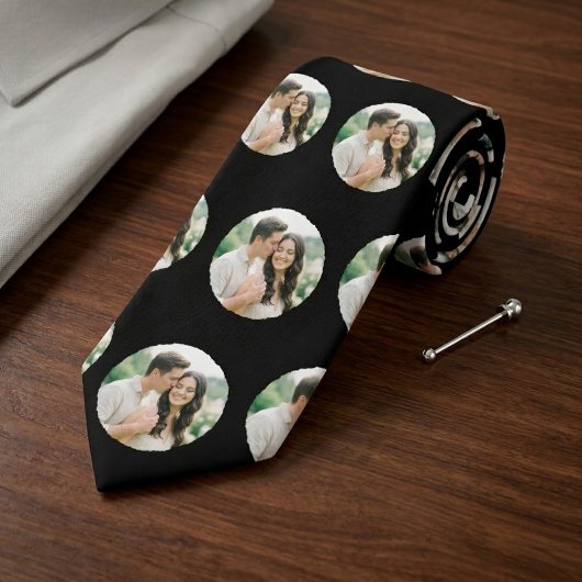 Custom Photo Pattern Wedding Tie, Personalised Stropdas