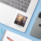 Custom Photo Personalized Custom-Cut Vinyl Sticker (Ordinateur portable avec iPhone)