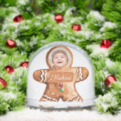 Custom photo personalized gingerbread man  sneeuwbol (Kerstmis)