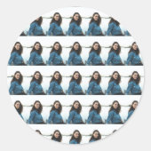 Custom Photo Personalized Ronde Sticker (Voorkant)