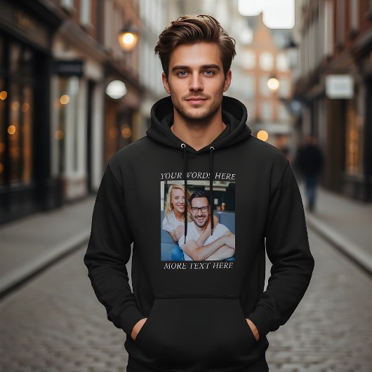 Custom Photo & Personalized Text Graphic Hoodie