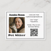 Custom Photo Pet Sitter Business Card  Visitekaartje (Voorkant)