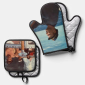 Custom Photo Picture Memory keepsake Ovenwant & Pannenlap Set (Voorkant / Achterkant)