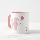 Custom Photo Poodle Valentine Mug with Name (Devant gauche)