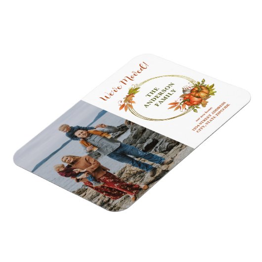 Custom Photo Pumpkins Herfst New Address We moved Magneet (Linkerzijde)