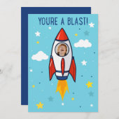 Custom Photo Rocket Je bent een blast Birthday Kaa (Voorkant / Achterkant)