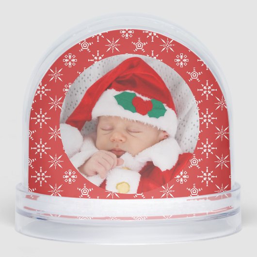 Custom Photo Santa Baby Snowflake Message Red (Avant)