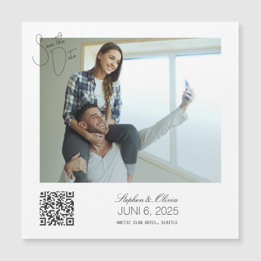 Custom Photo Save the Date Wedding magnet (Devant)