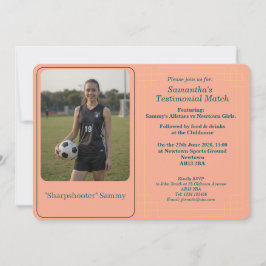 Custom Photo Soccer Testimonial Match Invitation Feestdagenkaart