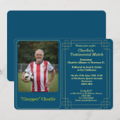 Custom Photo Soccer Testimonial Party Invitation (Devant / Derrière)