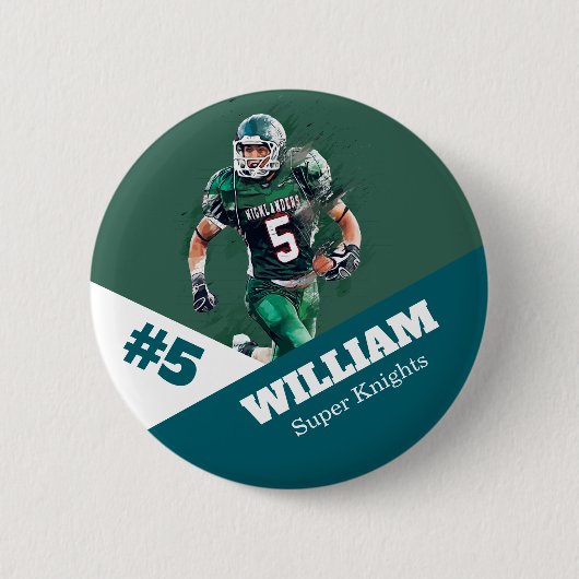 Custom photo sports button / pin football (Voorkant)