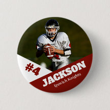 Custom photo sports button / pin football