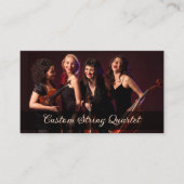 Custom Photo String Quartet Muzikant Zwart Visitekaartje (Voorkant)