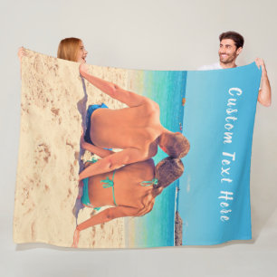 Custom Photo Text Fleece Blanket Your Love Foto Deken