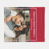Custom Photo & Text Romantic Gift - Personalized Fleece Deken (Voorkant (Horizontaal))