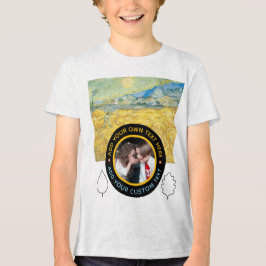 Custom Photo-Text – Van Gogh Art Birthday Holiday Tri-Blend Shirt