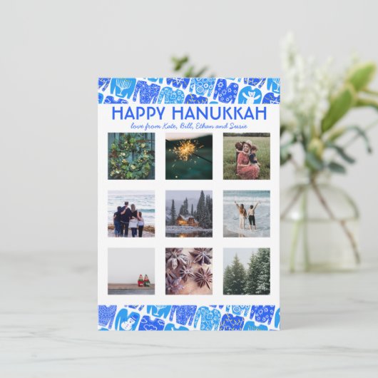 CUSTOM PHOTO Ugly Hanukkah Sweaters Cute Flat Card (Staand voorkant)