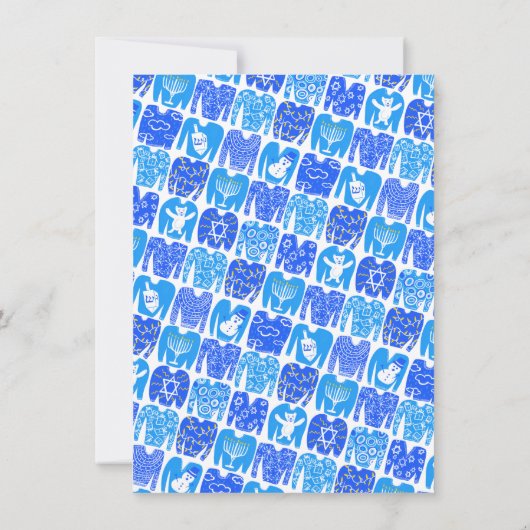CUSTOM PHOTO Ugly Hanukkah Sweaters Cute Flat Card (Achterkant)