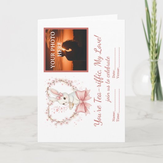 Custom Photo Valentine's Day Invitation Card Feestdagen Kaart (Voorkant)