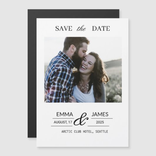 Custom Photo Wedding Save the Date magnet (Devant / Derrière)