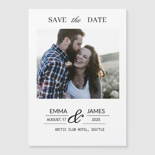 Custom Photo Wedding Save the Date magnet (Devant)