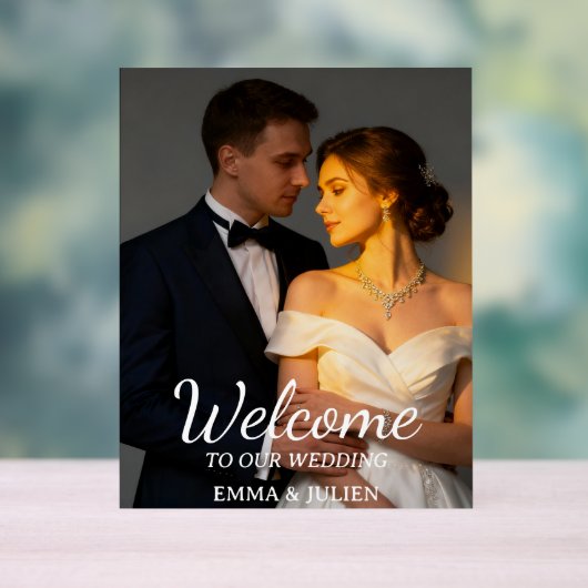 Custom Photo Wedding Welcome Foam Board Sign Acryl Bord (Neutraal)