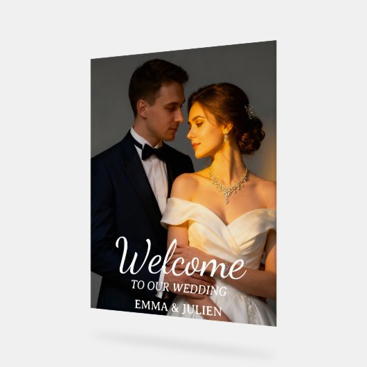 Custom Photo Wedding Welcome Foam Board Sign Acryl Bord (Hoek)