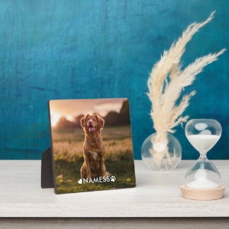 Custom Photo With Your Pet Dog Name Picture On Fotoplaat