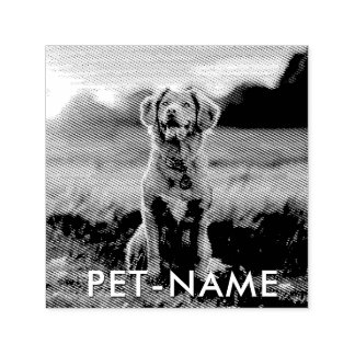 Custom Photo With Your Pet Dog Name Picture On Zelfinktende Stempel