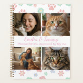 Custom Photos and Names Planner Cover Cat Lovers (Devant)