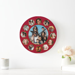 Custom Photos Collage Clock | Gift for Christmas Grote Klok