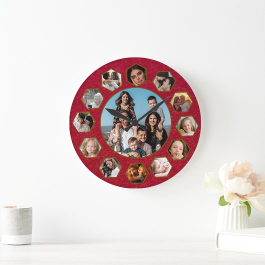 Custom Photos Collage Clock | Gift for Christmas Grote Klok (Huis)