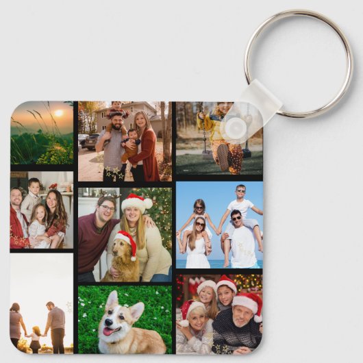 Custom Photos Keychains, Double Sided 9 Photos   Sleutelhanger (Achterkant)