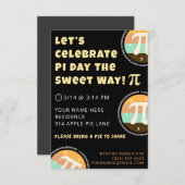 Custom Pi Day Pie Party Invitation Template Card (Devant / Derrière)