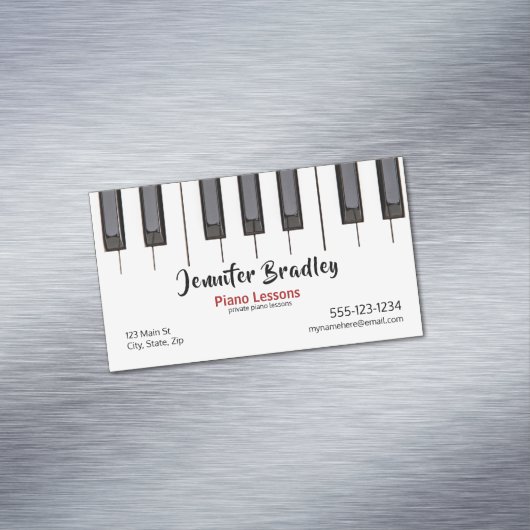 Custom Piano Lesson Business Magnetisch Visitekaartje (Voorbeeld)