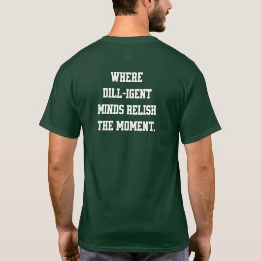 Custom Pickle University Pun Mannen T-shirt (Achterkant)