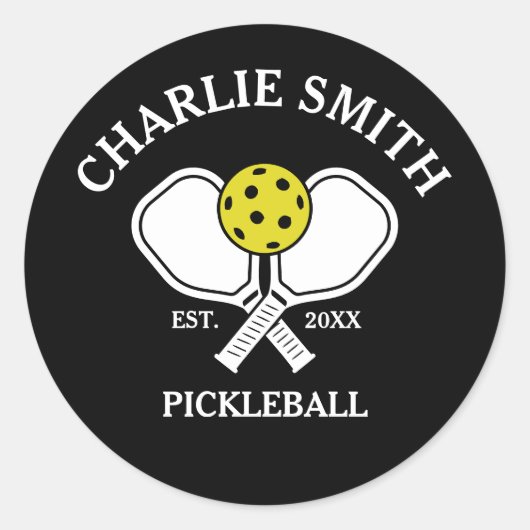 Custom Pickleball Paddle Sticker – Naam & Jaar (Voorkant)