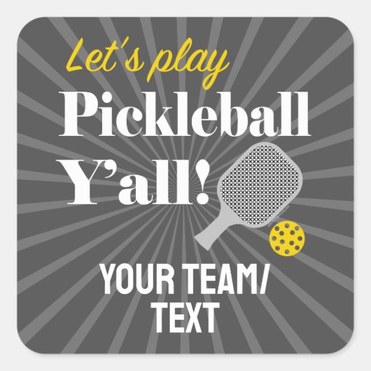 Custom Pickleball Stickers Personalized Team Club (Devant)