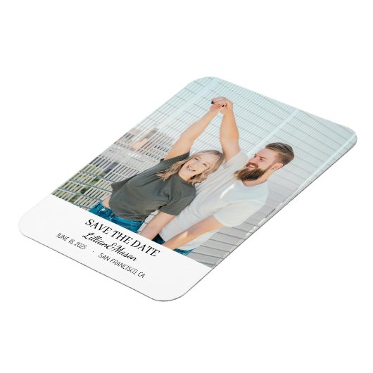 Custom Picture Save the Date fridge magnet (Côté Gauche)
