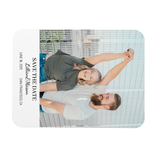 Custom Picture Save the Date fridge magnet Magneet (Horizontaal)