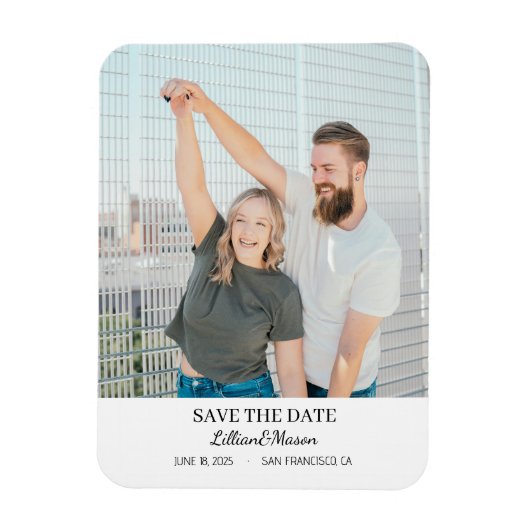 Custom Picture Save the Date fridge magnet Magneet (Verticaal)