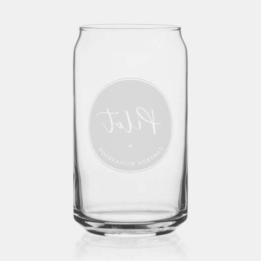 Custom Pilot Aviation School Afstuderen Elegant Blikvorm Glas (Achterkant)