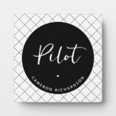 Custom Pilot Aviation School Afstuderen Elegant Fotoplaat (Voorkant)