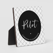 Custom Pilot Aviation School Afstuderen Elegant Fotoplaat (Voorkant)