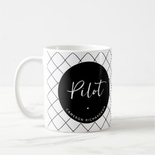 Custom Pilot Aviation School Afstuderen Elegant Koffiemok