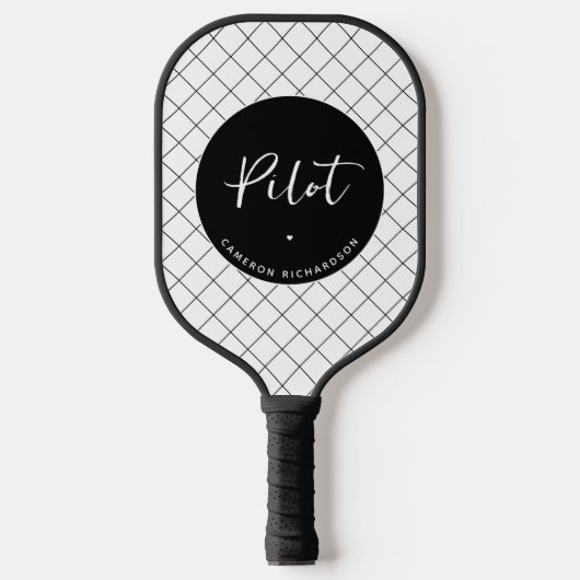 Custom Pilot Aviation School Afstuderen Elegant Pickleball Paddle (Voorkant)