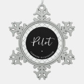 Custom Pilot Aviation School Afstuderen Elegant Tin Sneeuwvlok Ornament (Voorkant)