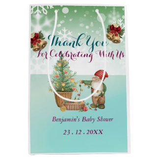 Custom Pine Star Baby shower Medium Cadeauzakje