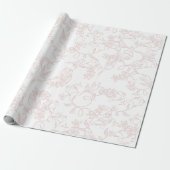 custom Pink Allure Blush Feminine Pattern Cadeaupapier (Uitgerold)